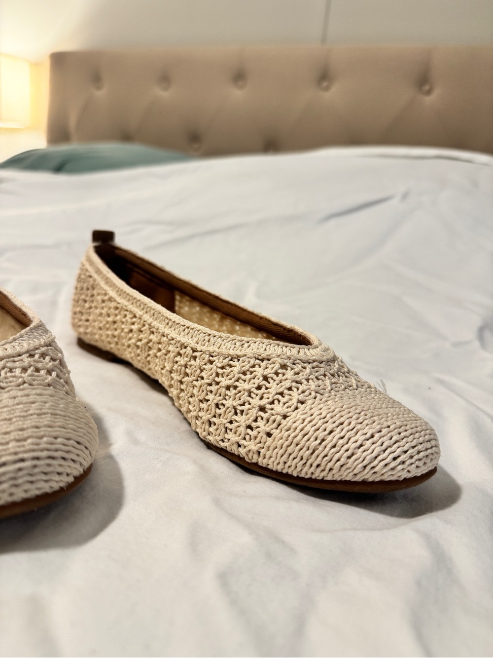 Lucky Brand Cream Crochet Ballet Flats - Slip-On Loafers